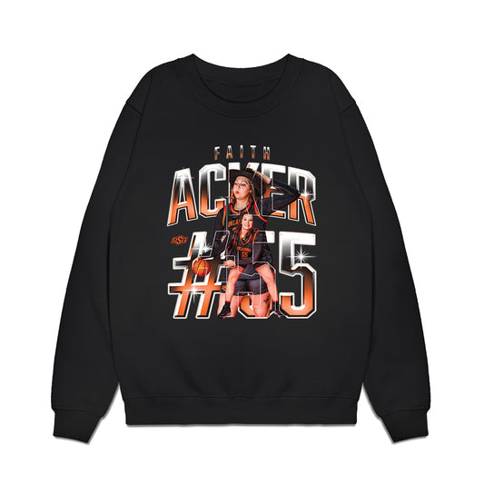 Oklahoma State - NCAA Women's Basketball : Faith Acker - Collage Premium Crewneck Sweatshirt-0