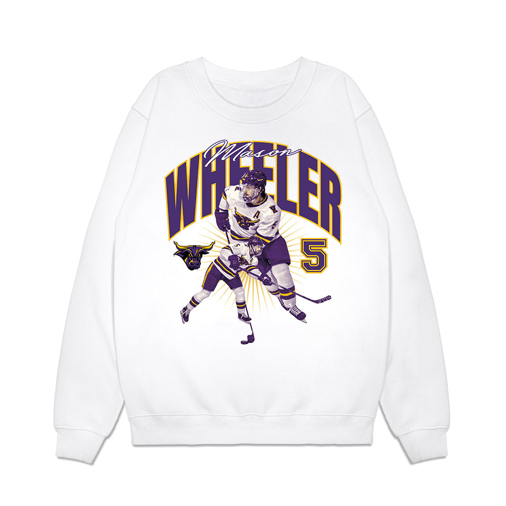 Minn. St. - NCAA Men's Ice Hockey : Mason Wheeler - Collage Premium Crewneck Sweatshirt-0