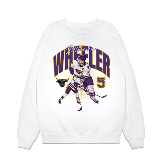 Minn. St. - NCAA Men's Ice Hockey : Mason Wheeler - Collage Premium Crewneck Sweatshirt-0