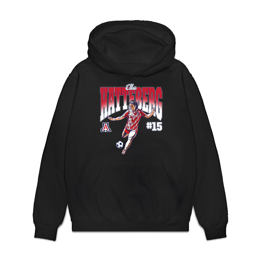 Arizona - NCAA Women's Soccer : Ella Hatteberg - Collage Premium Hooded Sweatshirt-0