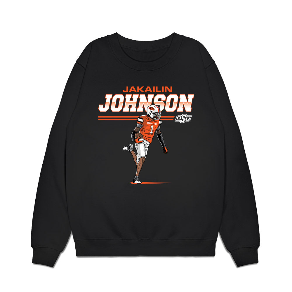 Oklahoma State - NCAA Football : Jk Johnson - Caricature Premium Crewneck Sweatshirt-0