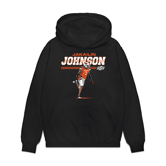 Oklahoma State - NCAA Football : Jk Johnson - Caricature Premium Hooded Sweatshirt-0