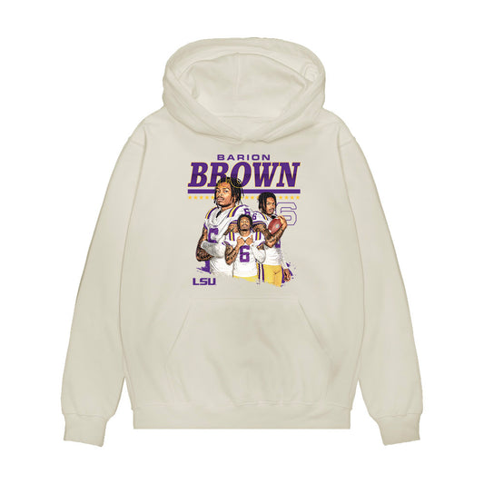 LSU - NCAA Football : Barion Brown - Collage Premium Hooded Sweatshirt-0