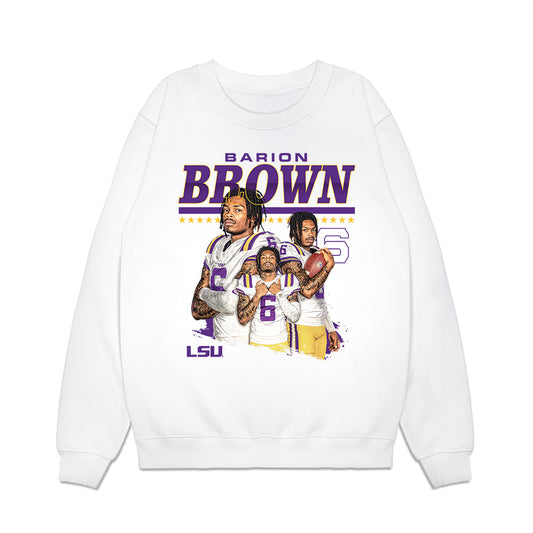 LSU - NCAA Football : Barion Brown - Collage Premium Crewneck Sweatshirt-0