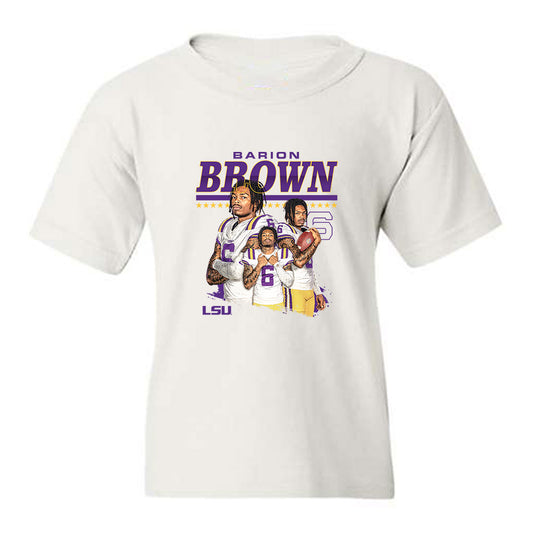 LSU - NCAA Football : Barion Brown - Collage Youth T-Shirt-0