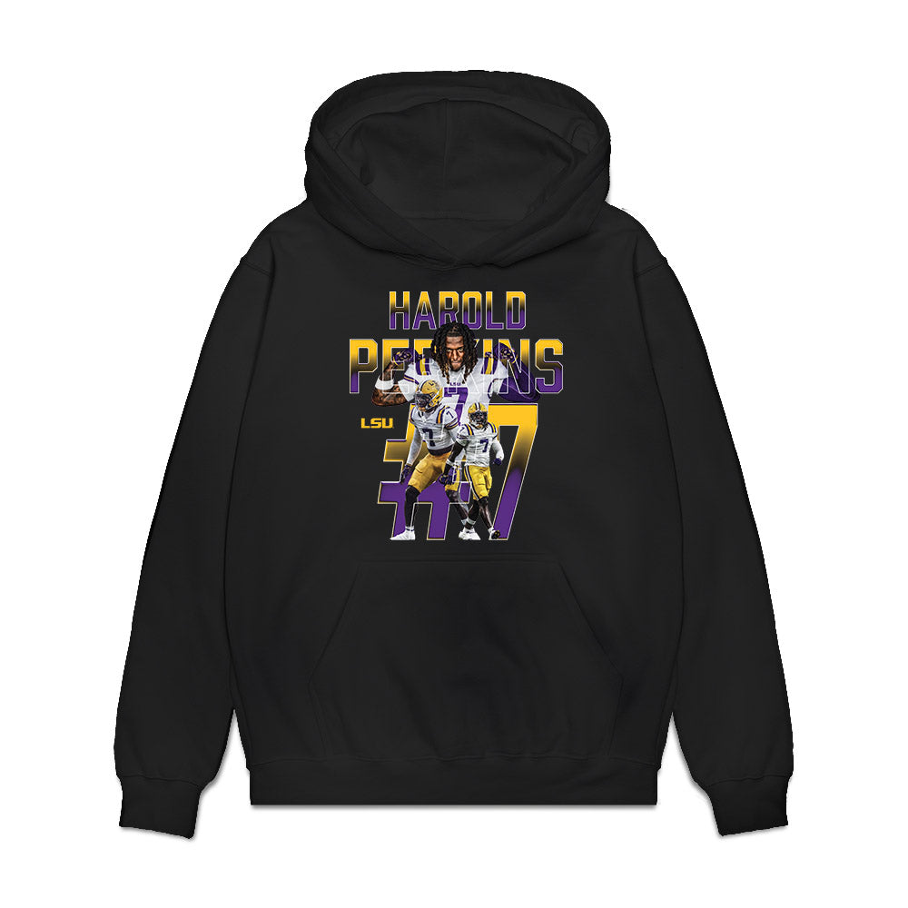 LSU - NCAA Football : Harold Perkins Jr. - Collage Premium Hooded Sweatshirt-0