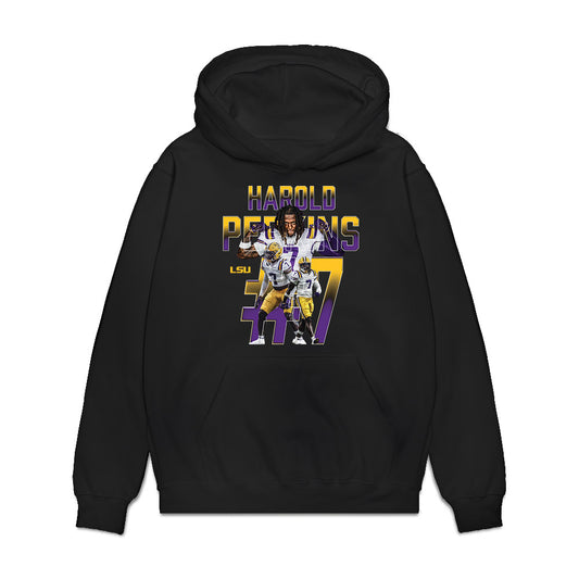 LSU - NCAA Football : Harold Perkins Jr. - Collage Premium Hooded Sweatshirt-0