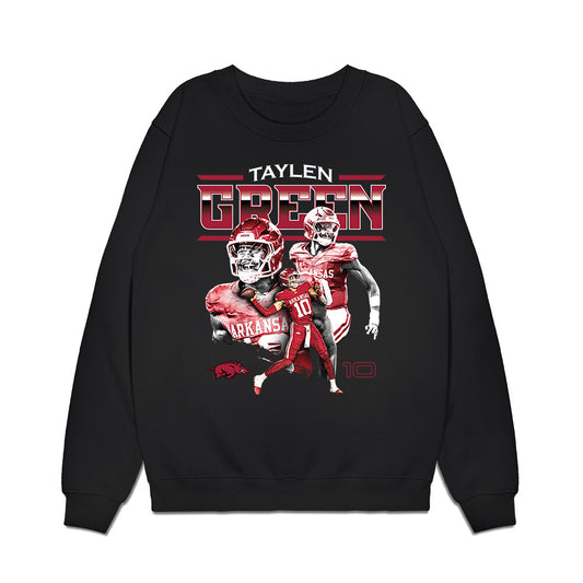 Arkansas - NCAA Football : Taylen Green - Collage Premium Crewneck Sweatshirt-0