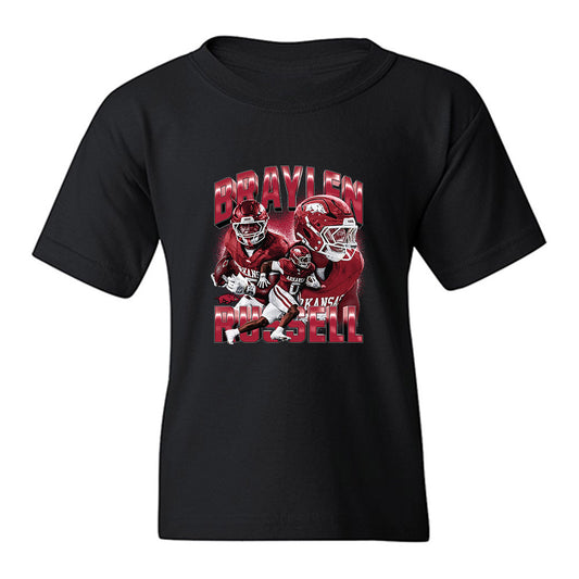 Arkansas - NCAA Football : Braylen Russell - Collage Youth T-Shirt-0