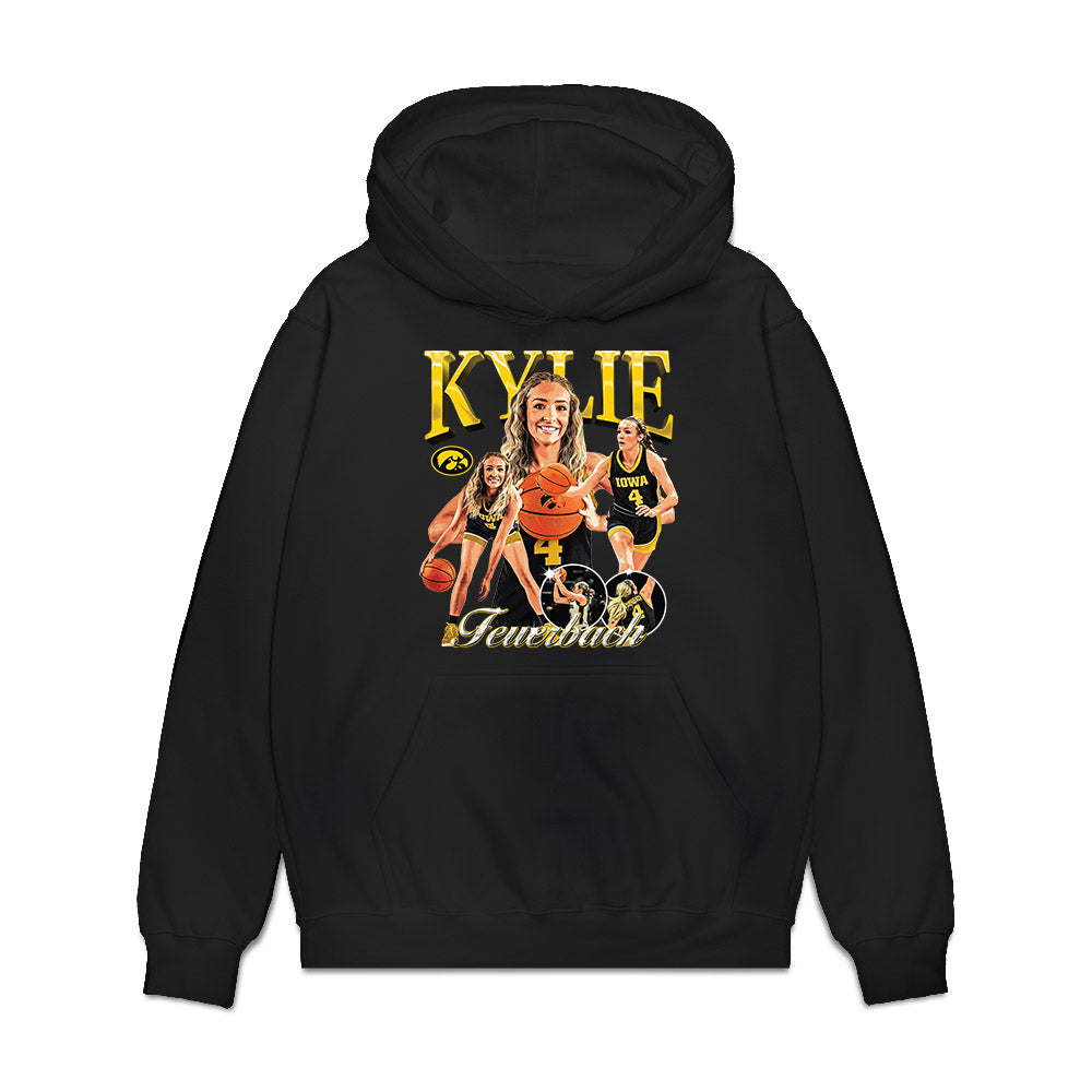 Iowa - NCAA Women's Basketball : Kylie Feuerbach - Collage Premium Hooded Sweatshirt-0