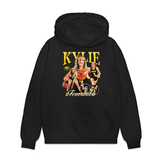 Iowa - NCAA Women's Basketball : Kylie Feuerbach - Collage Premium Hooded Sweatshirt-0
