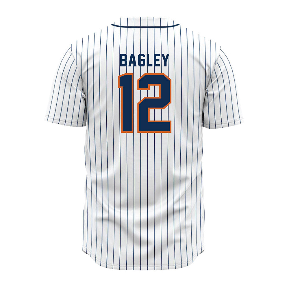 Wheaton IL - NCAA Baseball : Alex Bagley - White Pinstripe Jersey-1