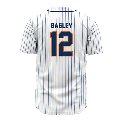 Wheaton IL - NCAA Baseball : Alex Bagley - White Pinstripe Jersey-1