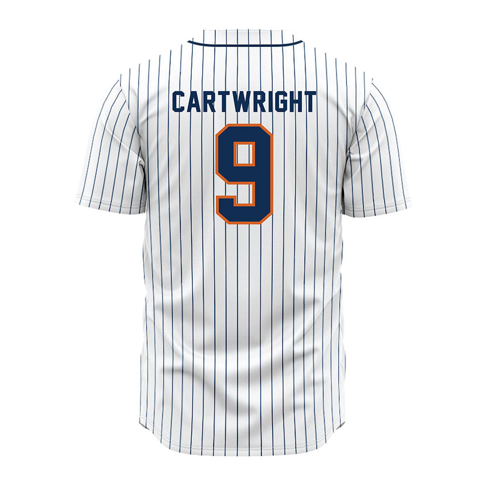 Wheaton IL - NCAA Baseball : Ryan Cartwright - White Pinstripe Jersey-1