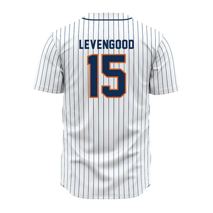Wheaton IL - NCAA Baseball : David Levengood - White Pinstripe Jersey-1