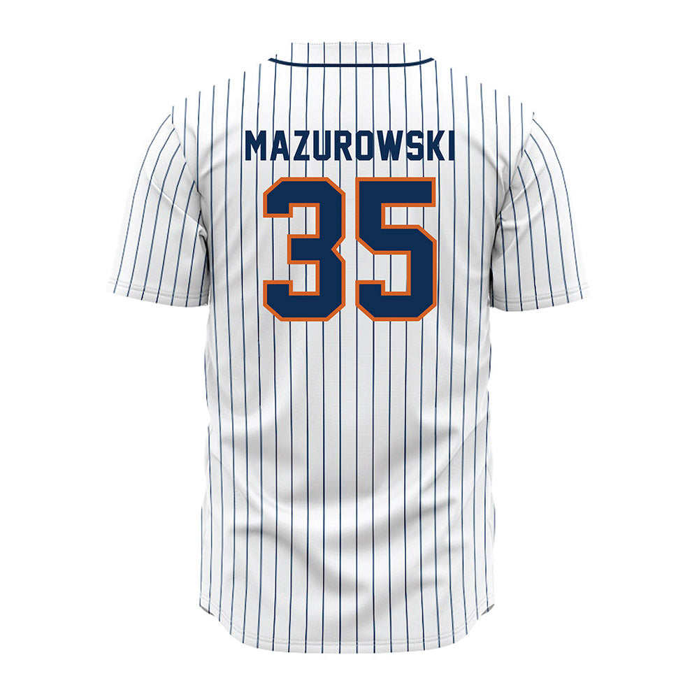 Wheaton IL - NCAA Baseball : Jack Mazurowski - White Pinstripe Jersey-1