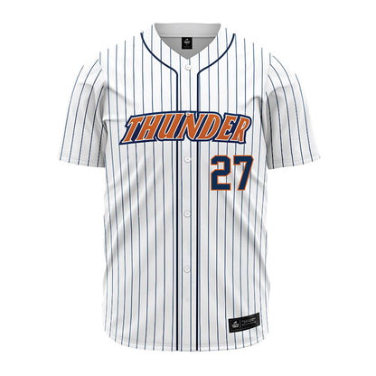 Wheaton IL - NCAA Baseball : Charlie Scofield - White Pinstripe Jersey-0