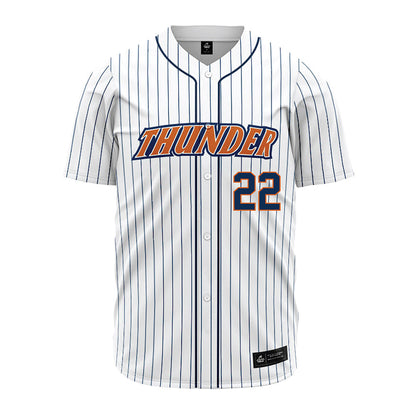 Wheaton IL - NCAA Baseball : Caleb Henderson - White Pinstripe Jersey-0