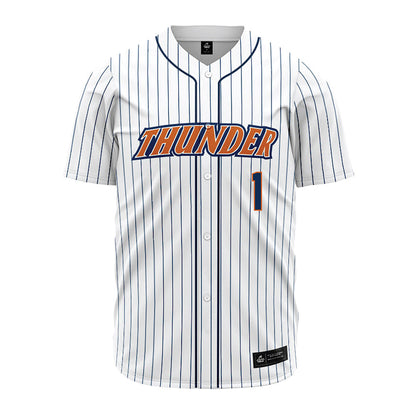 Wheaton IL - NCAA Baseball : Scott Sanders - White Pinstripe Jersey-0