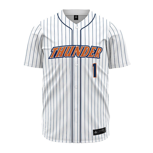 Wheaton IL - NCAA Baseball : Scott Sanders - White Pinstripe Jersey-0