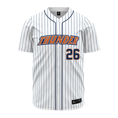 Wheaton IL - NCAA Baseball : Joshua Ortiz - White Pinstripe Jersey-0