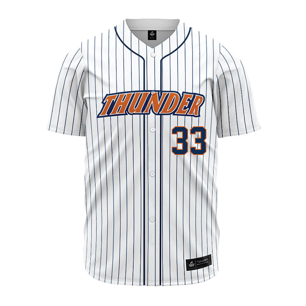 Wheaton IL - NCAA Baseball : JD Van Hook - White Pinstripe Jersey-0
