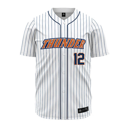 Wheaton IL - NCAA Baseball : Alex Bagley - White Pinstripe Jersey-0