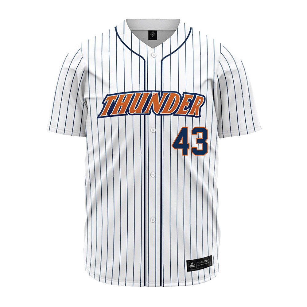 Wheaton IL - NCAA Baseball : Austin Eilmes - White Pinstripe Jersey-0