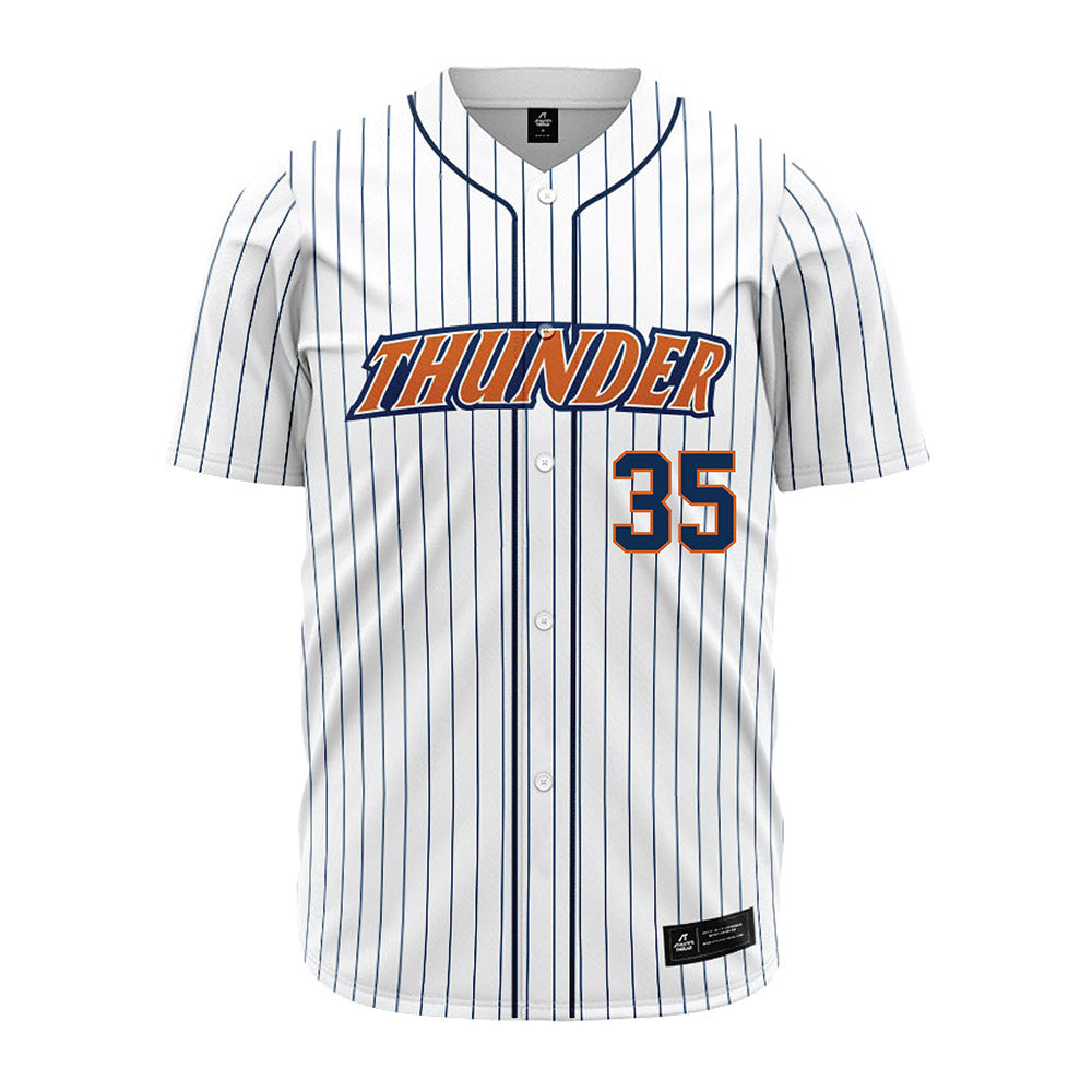 Wheaton IL - NCAA Baseball : Jack Mazurowski - White Pinstripe Jersey-0
