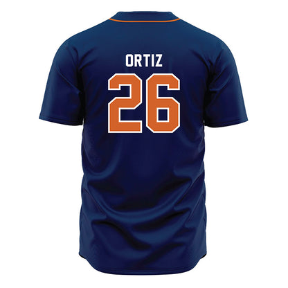 Wheaton IL - NCAA Baseball : Joshua Ortiz - Navy Jersey-1