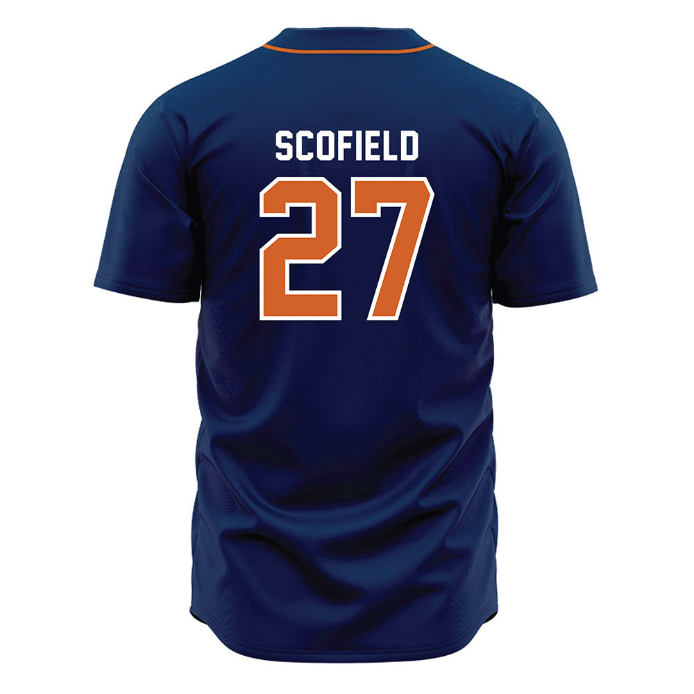 Wheaton IL - NCAA Baseball : Charlie Scofield - Navy Jersey-1