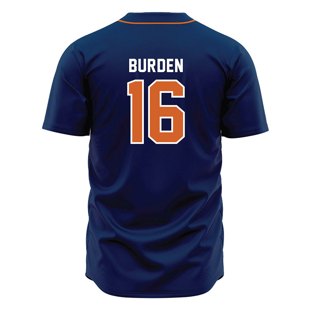 Wheaton IL - NCAA Baseball : Nate Burden - Navy Jersey-1