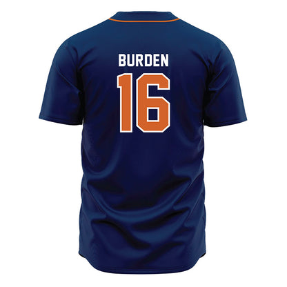 Wheaton IL - NCAA Baseball : Nate Burden - Navy Jersey-1