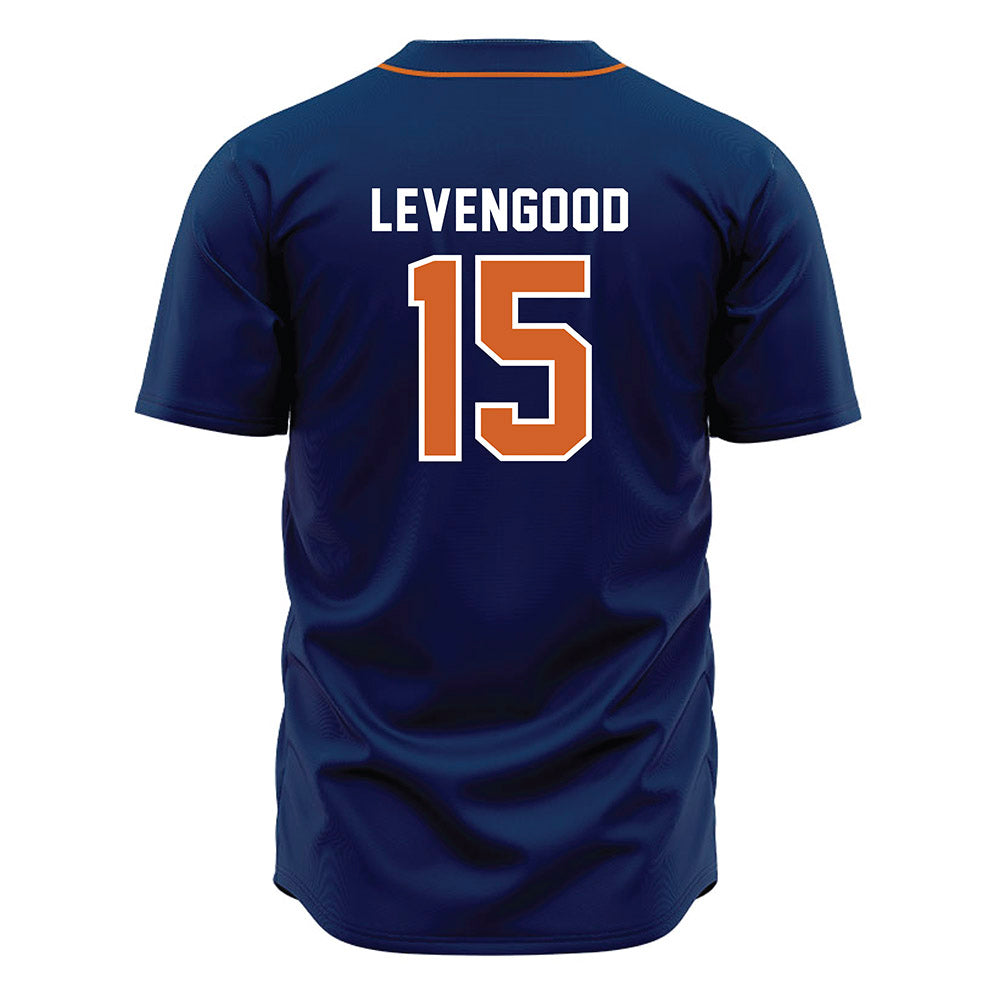 Wheaton IL - NCAA Baseball : David Levengood - Navy Jersey-1