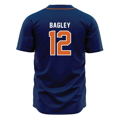 Wheaton IL - NCAA Baseball : Alex Bagley - Navy Jersey-1