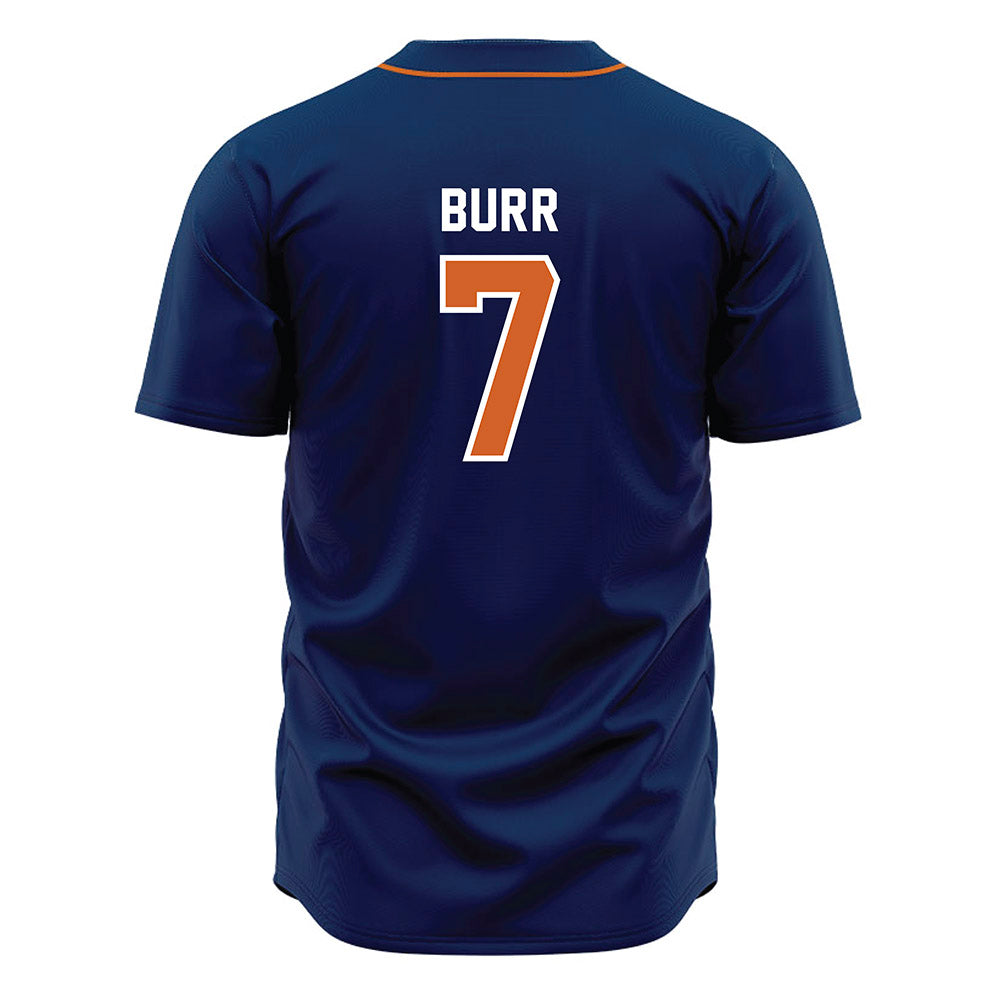 Wheaton IL - NCAA Baseball : Tyler Burr - Navy Jersey-1