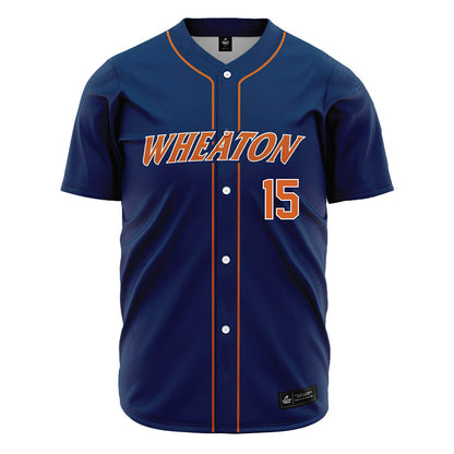 Wheaton IL - NCAA Baseball : David Levengood - Navy Jersey-0