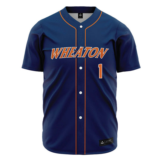 Wheaton IL - NCAA Baseball : Scott Sanders - Navy Jersey-0