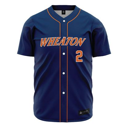 Wheaton IL - NCAA Baseball : Niko Romios - Navy Jersey-0