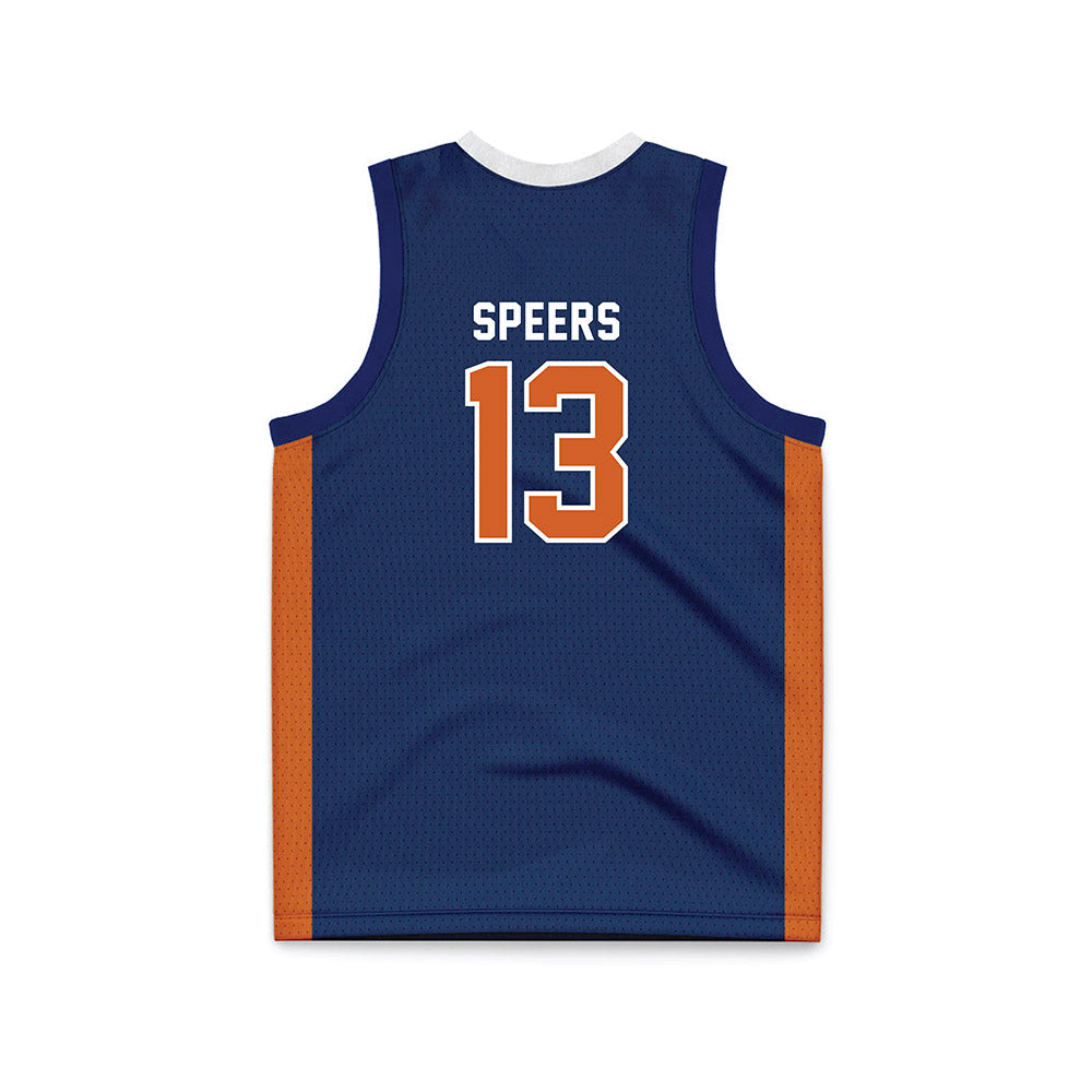 Wheaton IL - NCAA Men's Basketball : Jack Speers - Navy Basketball Jersey-1