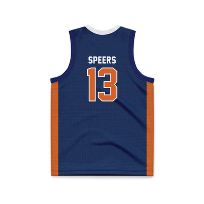 Wheaton IL - NCAA Men's Basketball : Jack Speers - Navy Basketball Jersey-1