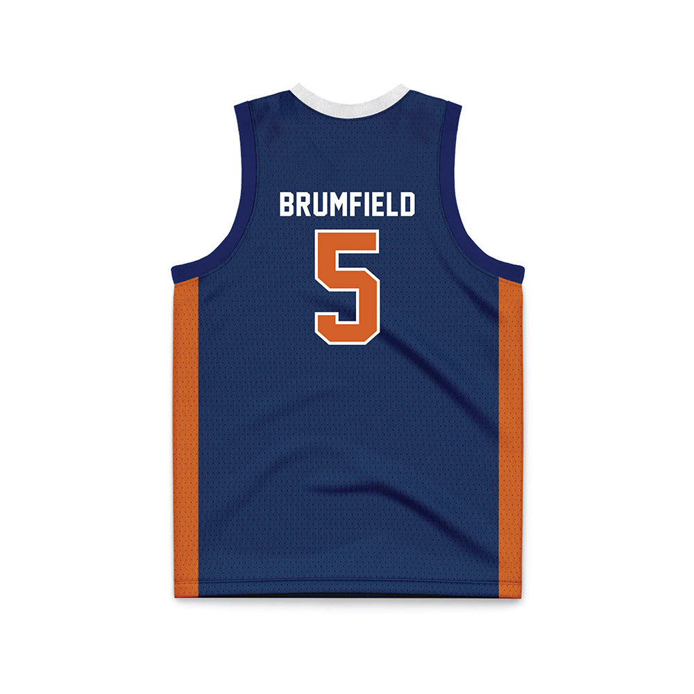 Wheaton IL - NCAA Men's Basketball : Noah Brumfield - Navy Basketball Jersey-1