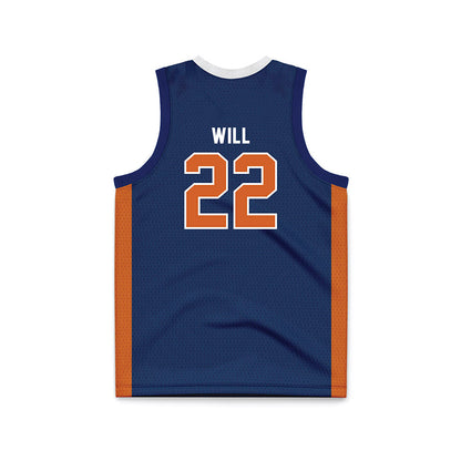 Wheaton IL - NCAA Men's Basketball : Eli Will - Navy Basketball Jersey-1