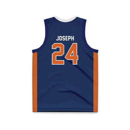 Wheaton IL - NCAA Men's Basketball : Samuel Joseph - Navy Basketball Jersey-1