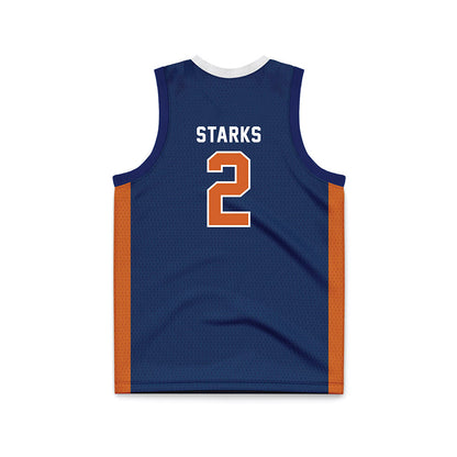 Wheaton IL - NCAA Men's Basketball : Cooper Starks - Navy Basketball Jersey-1