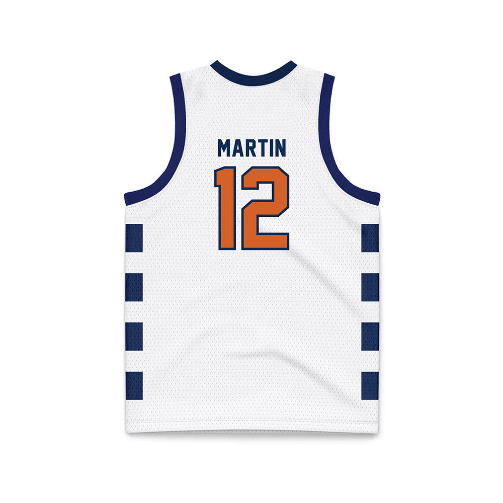 Wheaton IL - NCAA Men's Basketball : Devin Martin - White Basketball Jersey-1
