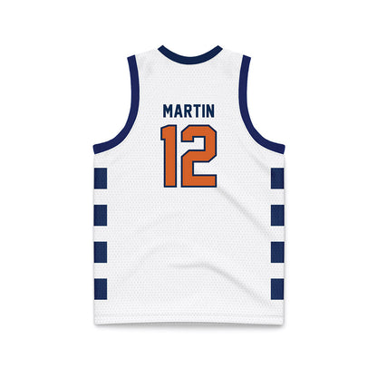 Wheaton IL - NCAA Men's Basketball : Devin Martin - White Basketball Jersey-1