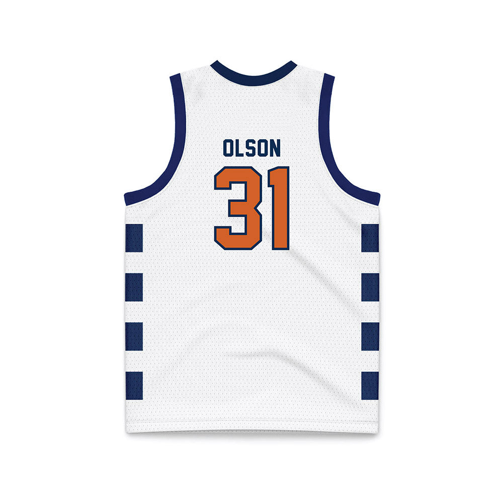 Wheaton IL - NCAA Men's Basketball : Jace Olson - White Basketball Jersey-1
