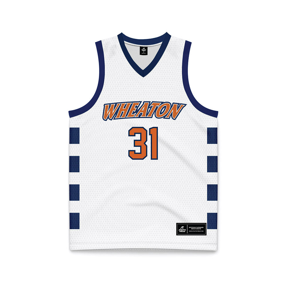 Wheaton IL - NCAA Men's Basketball : Jace Olson - White Basketball Jersey-0