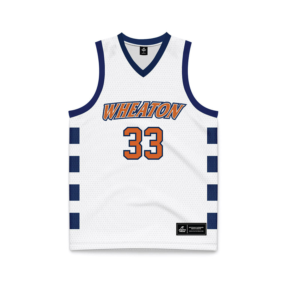 Wheaton IL - NCAA Men's Basketball : Noah Hedrick - White Basketball Jersey-0